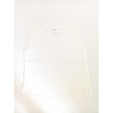 Linen top white with pocket