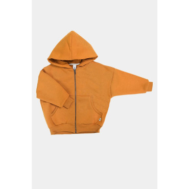 Warm Zip Wide Hoodie Honey