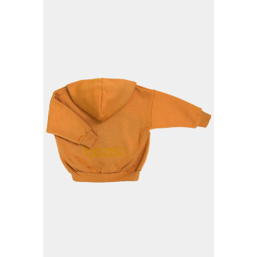 Warm Zip Wide Hoodie Honey