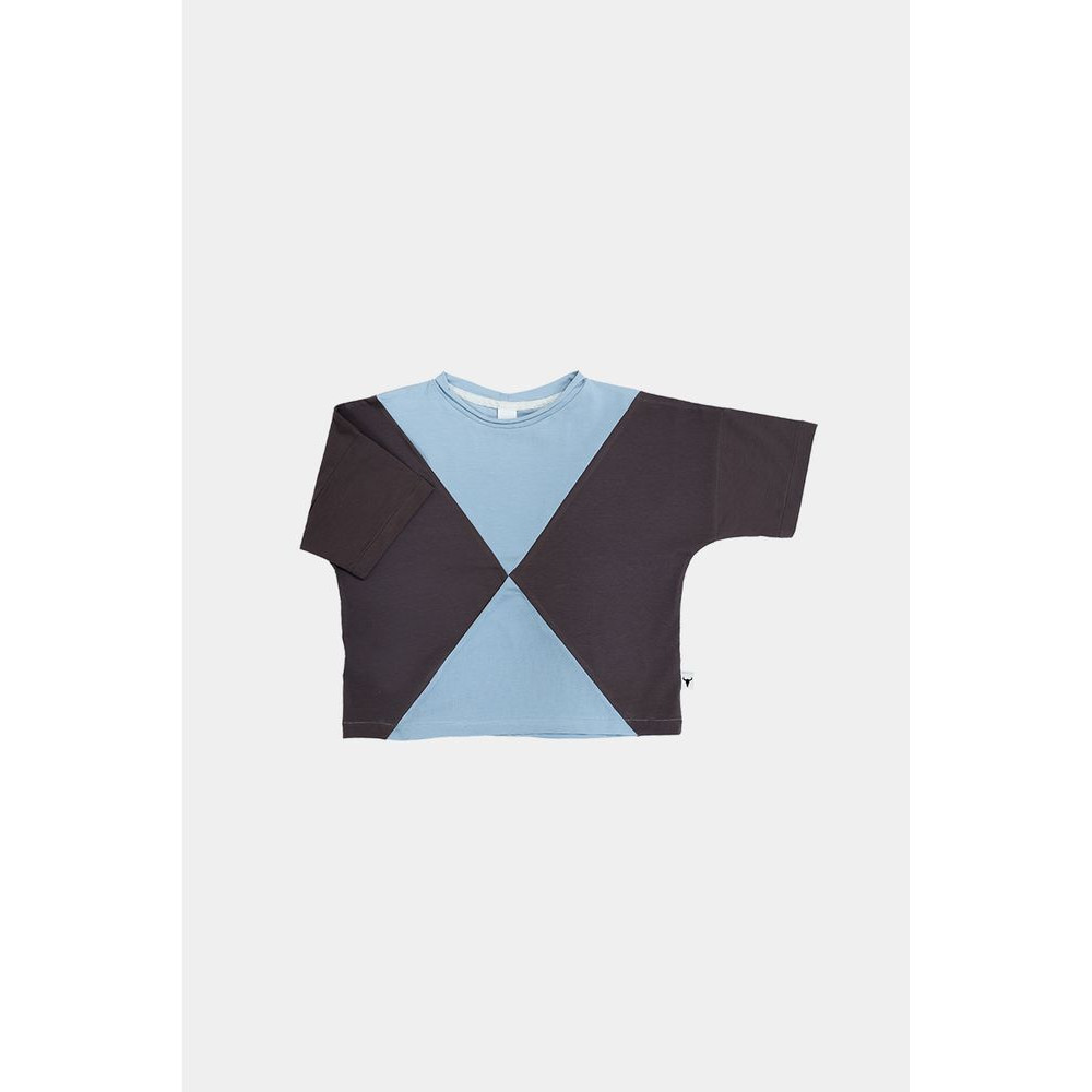 T-shirt Panel Brown Light Blue