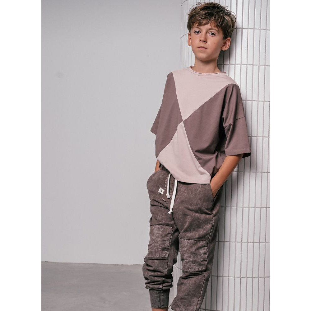 Panel Tee Light Pink Brown