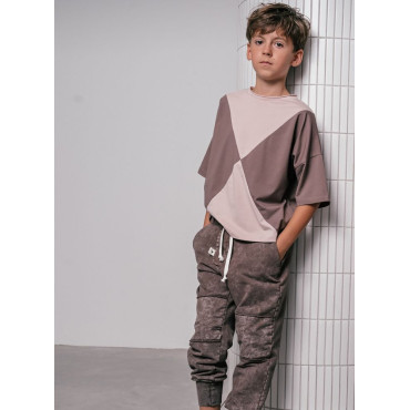 Panel Tee Light Pink Brown
