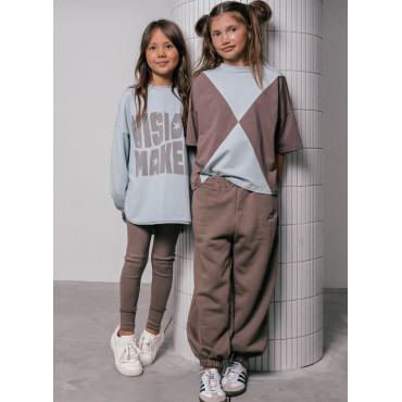 Panel Tee Brown Light Blue