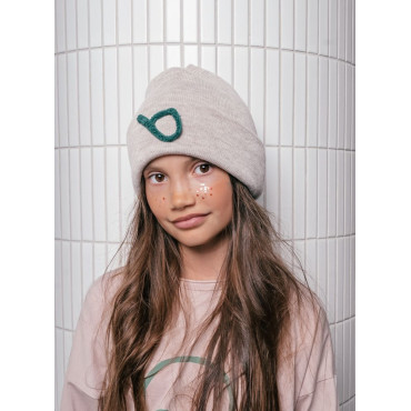 Czapka Merino Beige Beanie B Green
