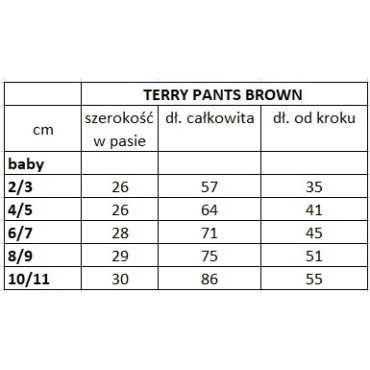 Spodnie Terry Brown