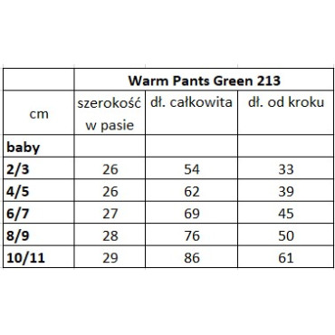 Spodnie Warm Green