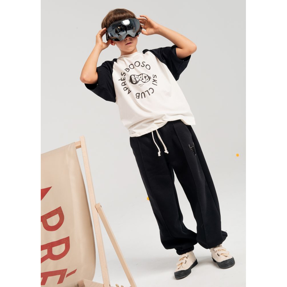 T-shirt Double Black and White Booso