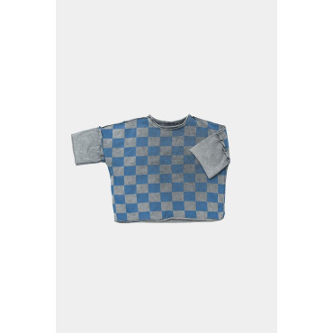T-shirt Blue Vintage Checked