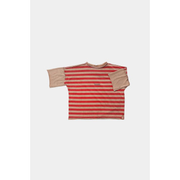 T-shirt Striped Beige Red
