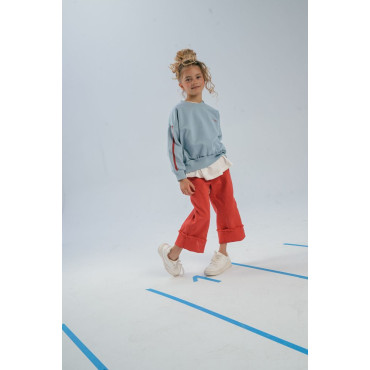 Bluza Booso Sky Blue Red Stripe