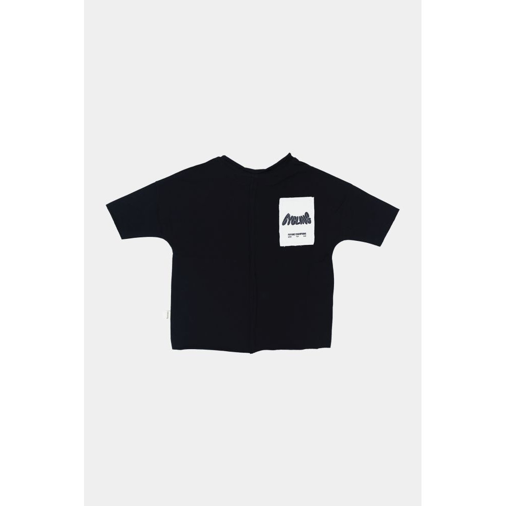 T-shirt Black z naszywką Cycling