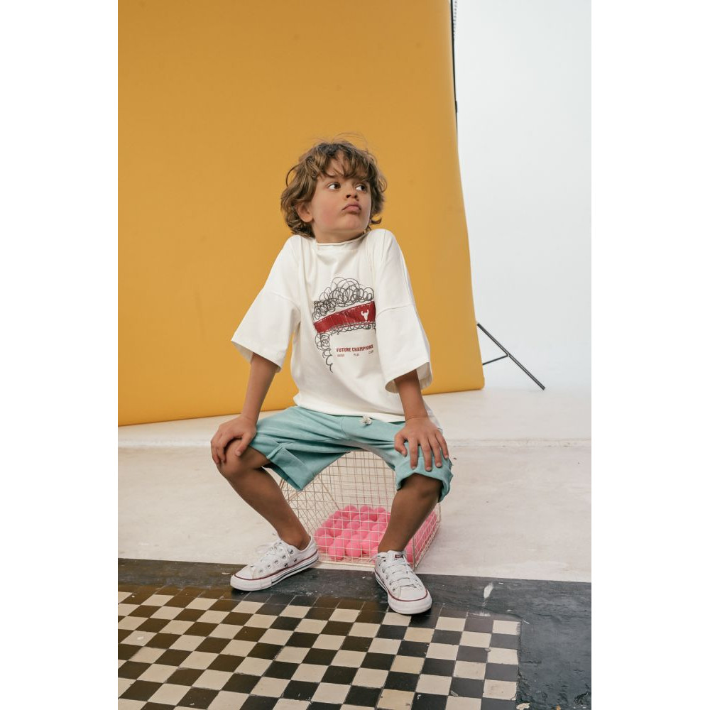 T-shirt Hair Ecru Red