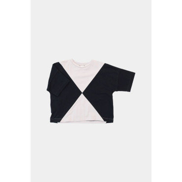 Panel Tee Beige Black