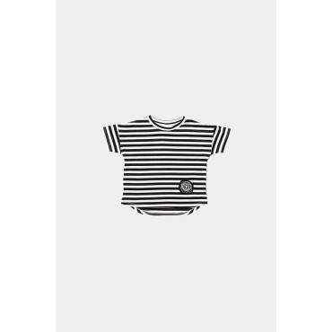 Striped Ecru Black Tee