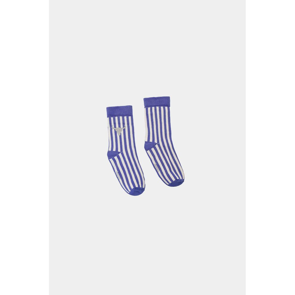 Skarpetki Striped Bison Blue Ecru Gray Marl
