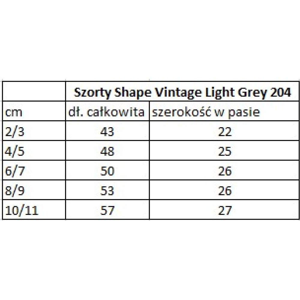 Szorty Shape Vintage Light Graphite