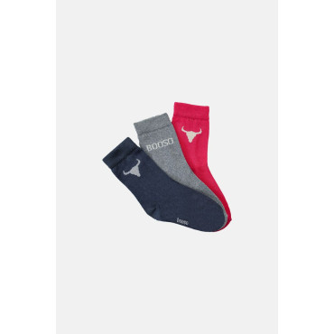 3Pack Socks Graphite, Graymarl, Red