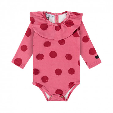Dots Pink Frill Bodysuit