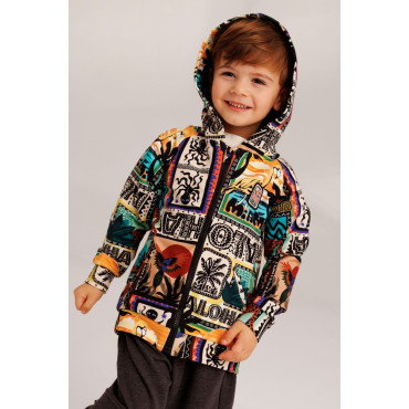 Patchwork Hoodie With Zip
