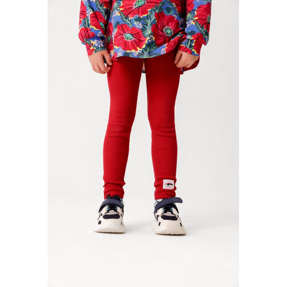 Legginsy prążkowane Burgund