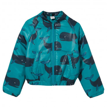 Bomber Jacket Green Whales