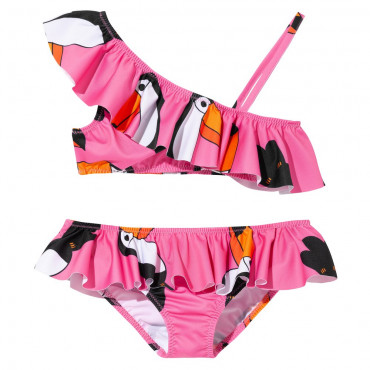 Two-Piece Frill Bikini Pink Tucan