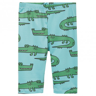 Green Crocodile Swim Short Leggings