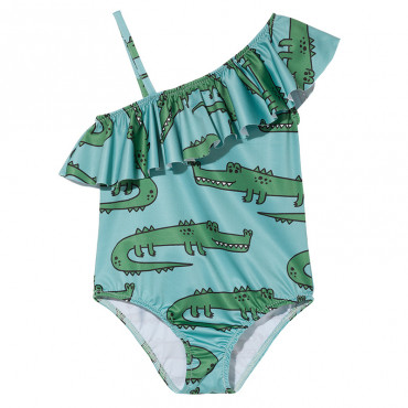 Green Crocodile Onesie Frill Swimsuit