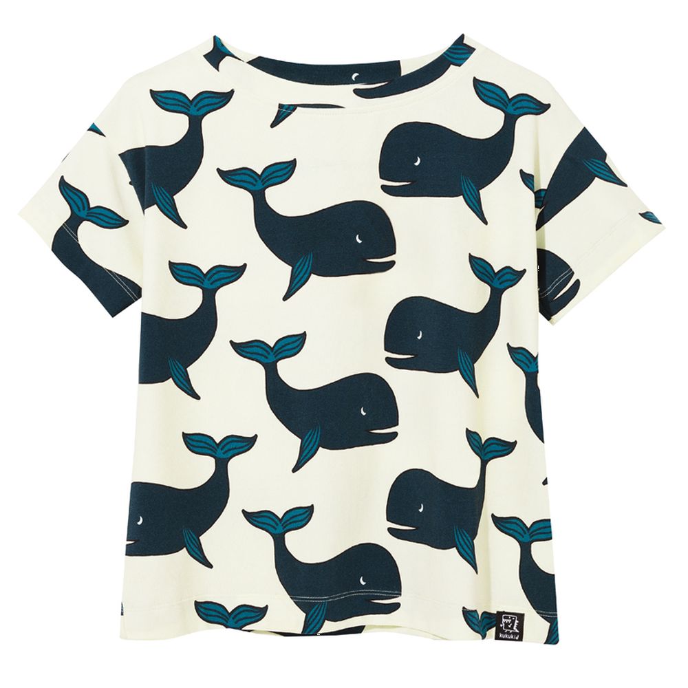 T-shirt Beige Whales, Kukukid