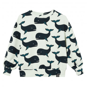 Bluza Beige Whales Sweatshirt