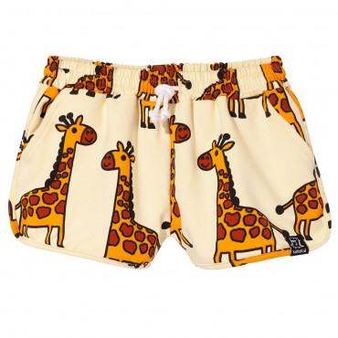 80'S Shorts Yellow Giraffe