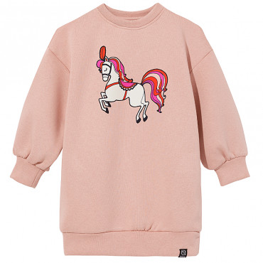 Sweatshirt Dress Pale Pink Single Horse