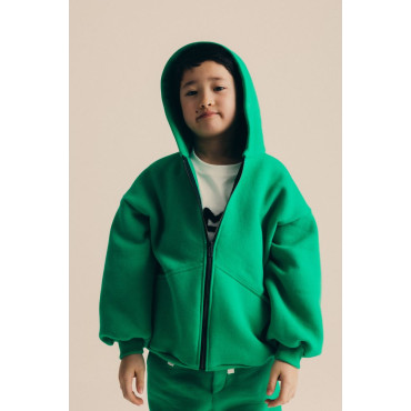 Bluza z kapturem pocket zip Emerald Green