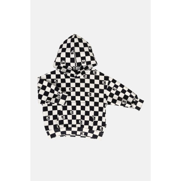 Bluza z kapturem Checkered Black and White