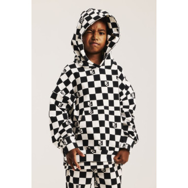 Bluza z kapturem Checkered Black and White