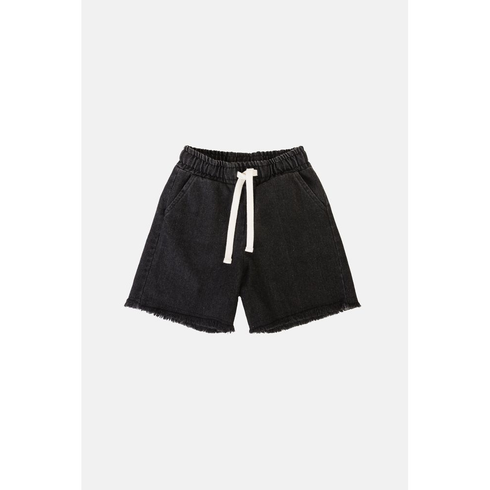Black Jeans Comfort Fit Shorts Raw