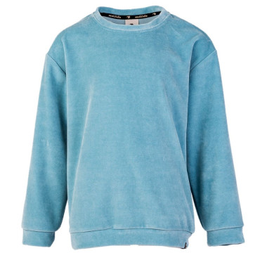 Velvet Oversize Sweatshirt Blue